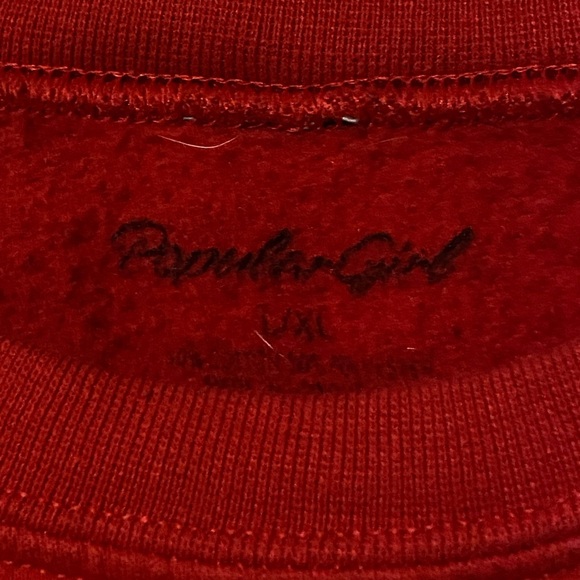 west coast graphic nature red crewneck sweatshirt - popular girl - women's l/xl - Picture 3 of 4